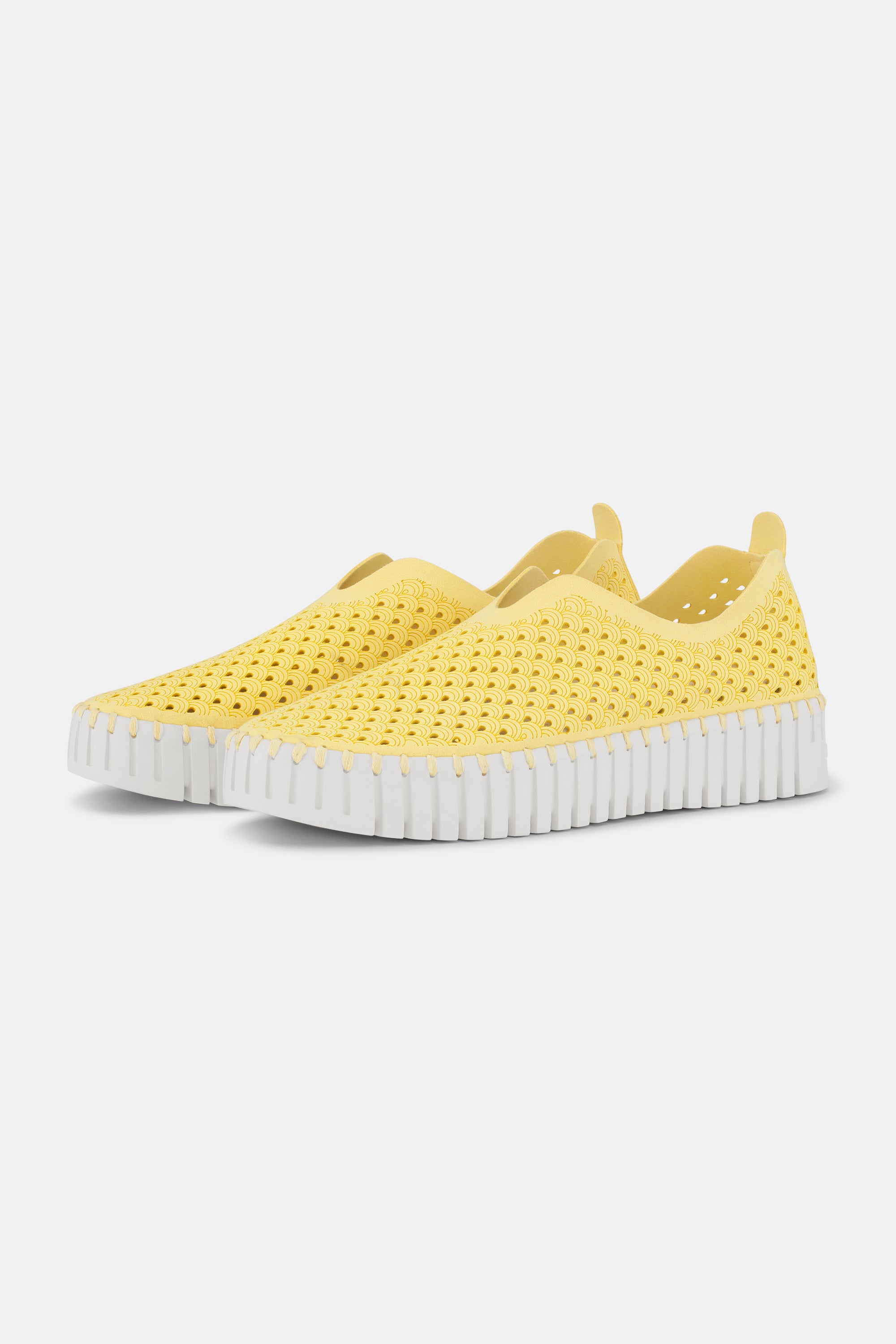 Platform Tulip Sko - Lemon Drop White